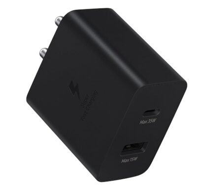 Original Samsung Super Fast 35W USB-C Duo Port True 35W Max Fast Pd Charging Adapter Compatible for Samsung