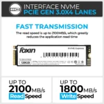 Foxin NVME 128 GB All in One PC's, Desktop, Laptop Black PCIe NVMe Internal Solid State Drive (SSD) (FX 128 NVME) (Interface: PCIe NVMe, Form Factor: M.2) - Image 2