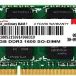 simtronics 4GB DDR3-So Dimm DDR3 4 GB (Dual Channel) Laptop (Laptop RAM 1600 MHz (PC 12800 )with 3 Year Warranty)