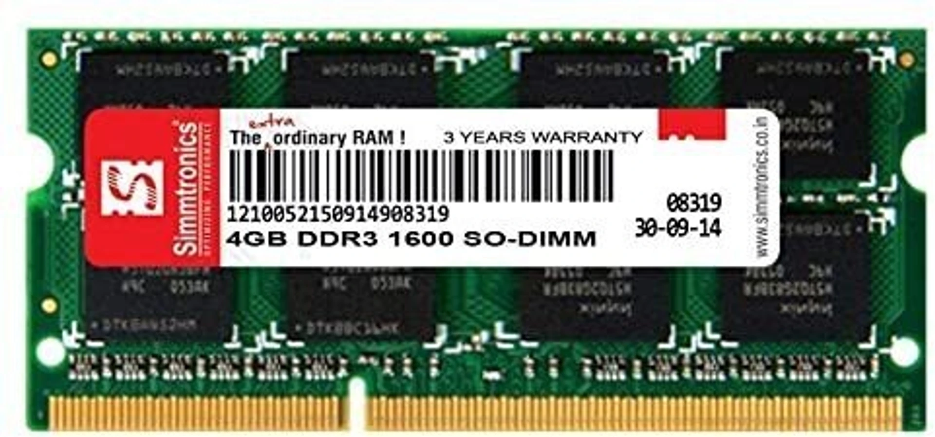 laptop-ram-1600-mhz-pc-12800-with-3-year-warranty-simtronics-original-imah8p3dzvgdghrm simtronics 4GB DDR3-So Dimm DDR3 4 GB (Dual Channel) Laptop (Laptop RAM 1600 MHz (PC 12800 )with 3 Year Warranty) - Image 1