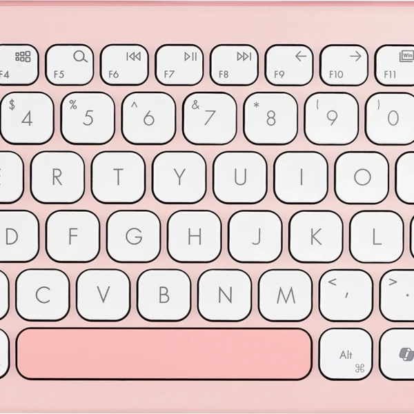 ASUS Marshmallow KW100 Bluetooth Laptop-size Laptop Keyboard Compatible with Desktop, Laptop, Mac, Tablet (Rose Pink, White)