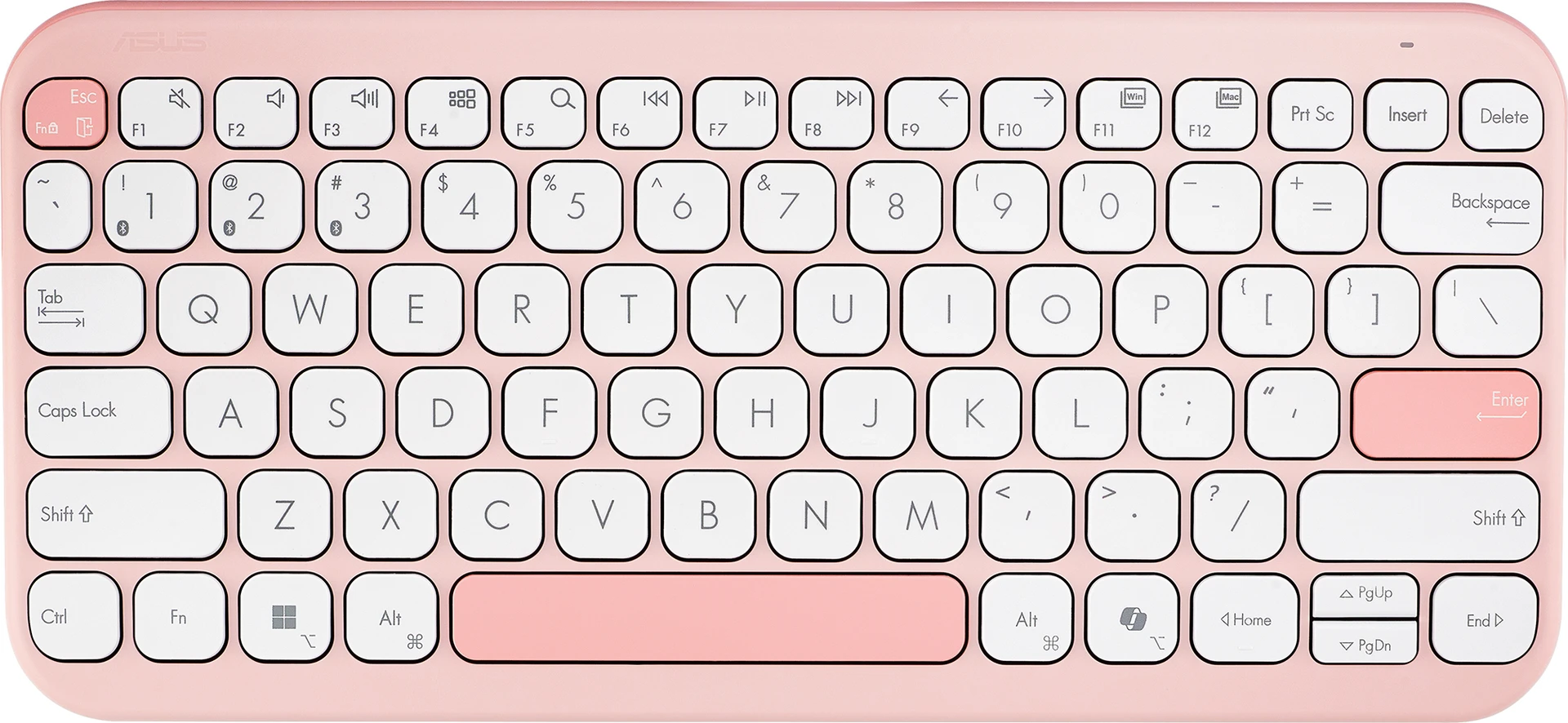 -original-imahceeh7xwbfrwy ASUS Marshmallow KW100 Bluetooth Laptop-size Laptop Keyboard Compatible with Desktop, Laptop, Mac, Tablet (Rose Pink, White) - Image 1